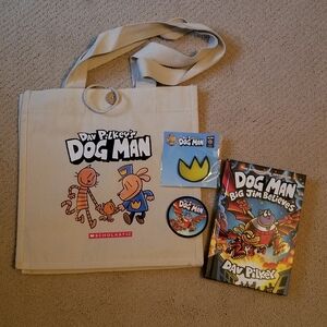 Dog Man Canvas Tote Bag Set